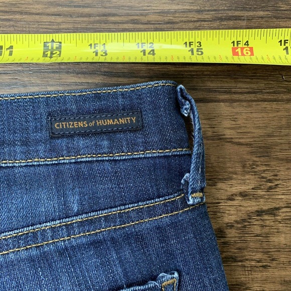 Citizens Of Humanity Size 27 Dani Cropped Straight Leg Cuffed Hem Jeans Stretch - Picture 5 of 12